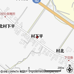 青森県黒石市花巻村下平周辺の地図