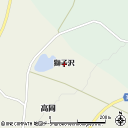 青森県弘前市高岡獅子沢周辺の地図