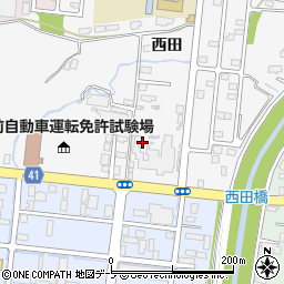 青森県弘前市大久保西田周辺の地図