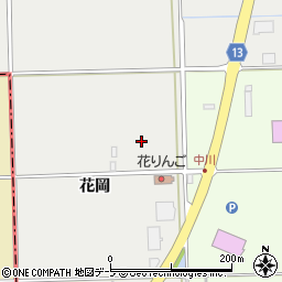 青森県黒石市中川（花岡）周辺の地図