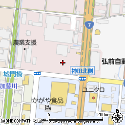 青森県弘前市堅田神田周辺の地図