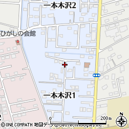 青森県十和田市一本木沢周辺の地図