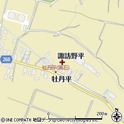 青森県黒石市牡丹平諏訪野平周辺の地図