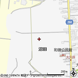 青森県弘前市大久保沼田周辺の地図