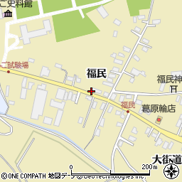 青森県黒石市牡丹平福民周辺の地図