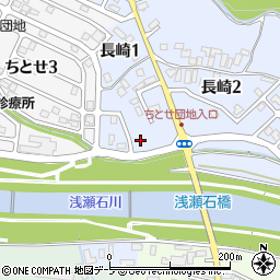 青森県黒石市長崎1丁目21周辺の地図