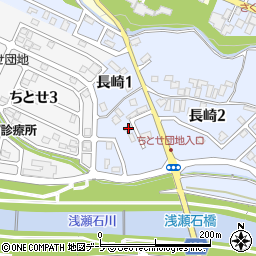 青森県黒石市長崎1丁目36周辺の地図