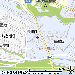 青森県黒石市長崎1丁目45周辺の地図