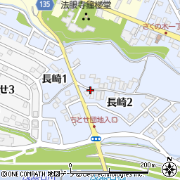 青森県黒石市長崎周辺の地図