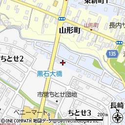 青森県黒石市長崎1丁目69周辺の地図