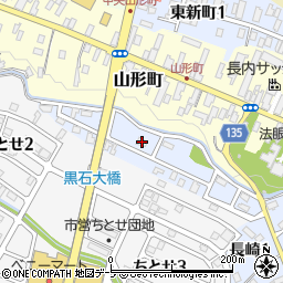 青森県黒石市長崎1丁目76周辺の地図