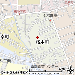 青森県黒石市桜木町周辺の地図