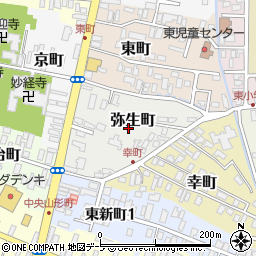 青森県黒石市弥生町周辺の地図
