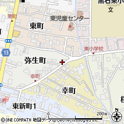 青森県黒石市弥生町29周辺の地図