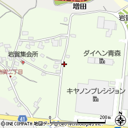 青森県弘前市岩賀周辺の地図
