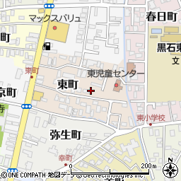 青森県黒石市東町周辺の地図