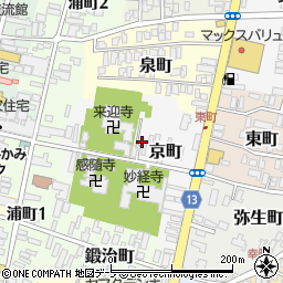青森県黒石市京町25周辺の地図