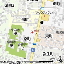 青森県黒石市京町33-2周辺の地図