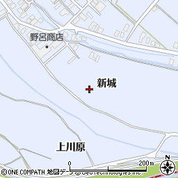 青森県南津軽郡藤崎町藤崎新城周辺の地図