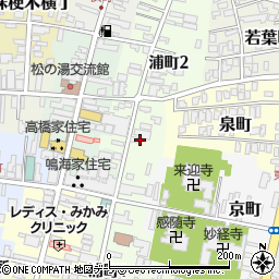 青森県黒石市浦町周辺の地図