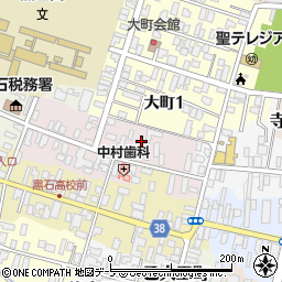 青森県黒石市大板町42周辺の地図