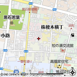 青森県黒石市油横丁18周辺の地図
