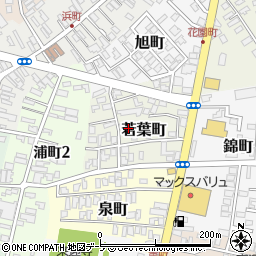 青森県黒石市若葉町周辺の地図