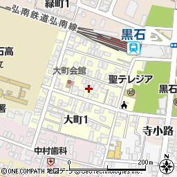 青森県黒石市大町周辺の地図