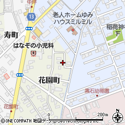 青森県黒石市花園町80周辺の地図