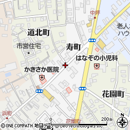 青森県黒石市寿町周辺の地図