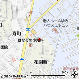 青森県黒石市花園町76周辺の地図