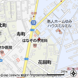 青森県黒石市花園町72周辺の地図