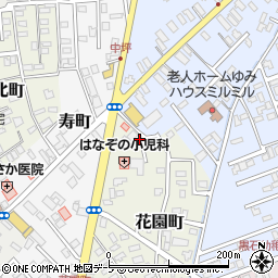 青森県黒石市花園町72周辺の地図