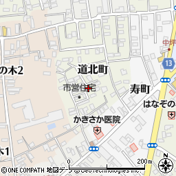 青森県黒石市道北町61周辺の地図