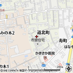 青森県黒石市道北町68周辺の地図