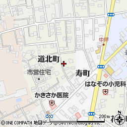 青森県黒石市道北町107周辺の地図