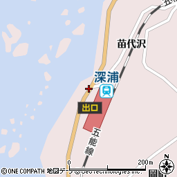 深浦駅前周辺の地図