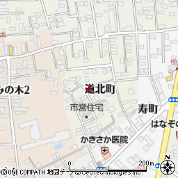 青森県黒石市道北町56周辺の地図