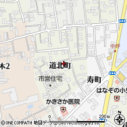 青森県黒石市道北町52周辺の地図