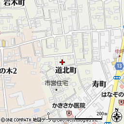 青森県黒石市道北町79周辺の地図