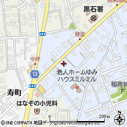 青森県黒石市野添町52周辺の地図