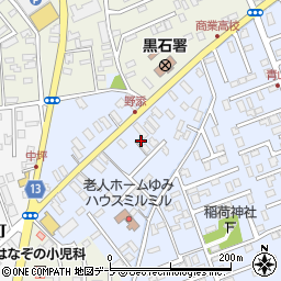 青森県黒石市野添町45周辺の地図
