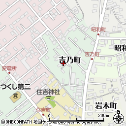 青森県黒石市吉乃町43周辺の地図