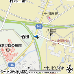 青森県黒石市東野添竹田周辺の地図