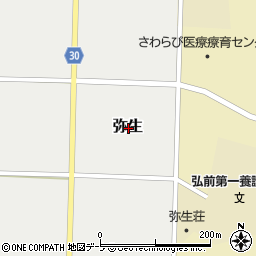 青森県弘前市弥生周辺の地図