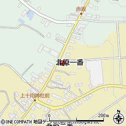 青森県黒石市上十川北原一番25周辺の地図