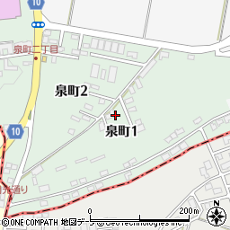 青森県三沢市泉町周辺の地図