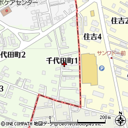 青森県三沢市千代田町1丁目周辺の地図