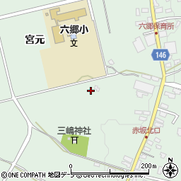 青森県黒石市三島宮岸周辺の地図