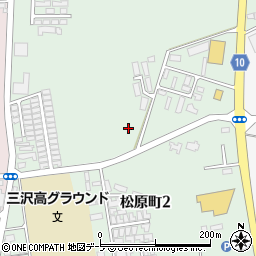 青森県三沢市松原町周辺の地図